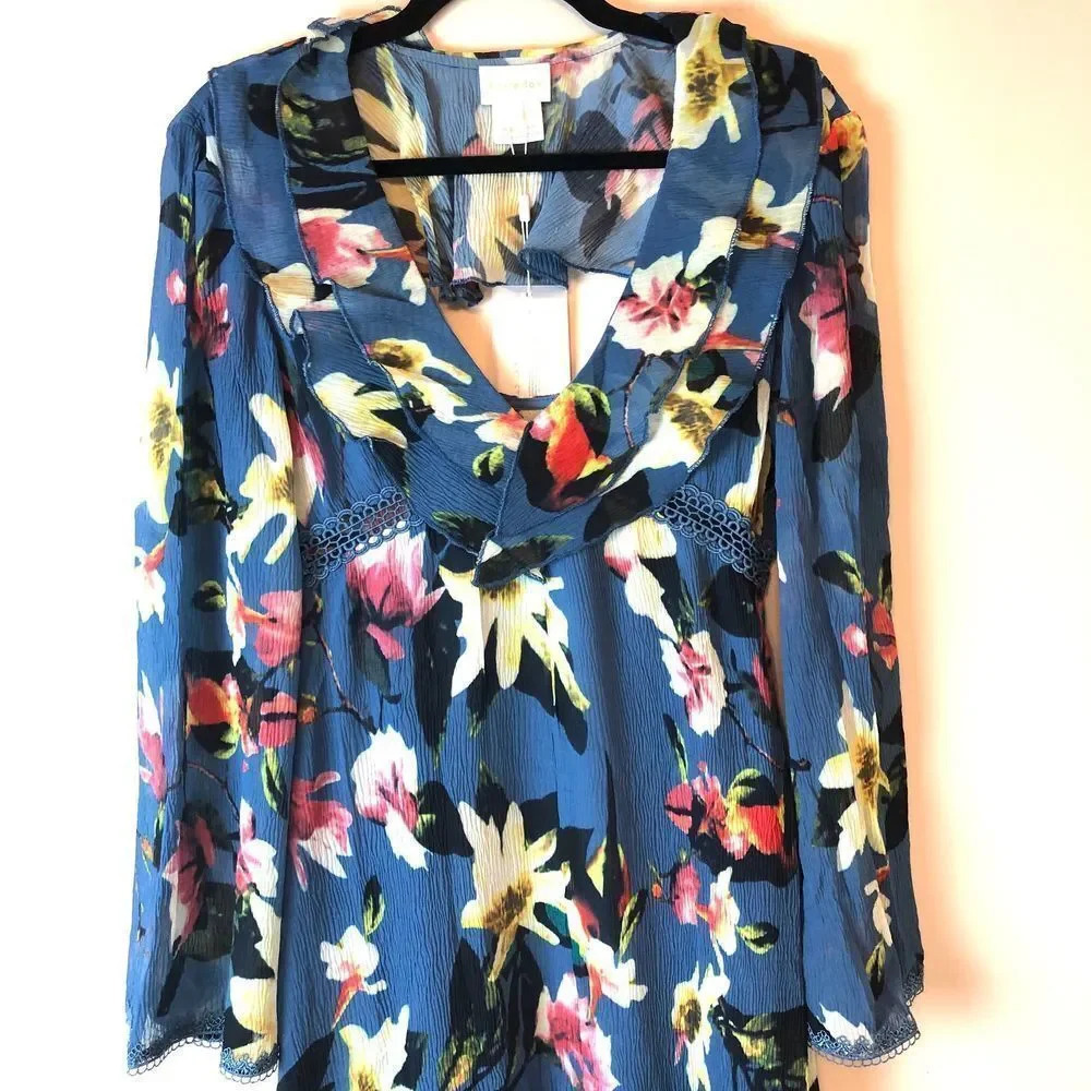 Foxiedox | Sweetwater Blue Floral High Low Dress - Picture 3 of 8